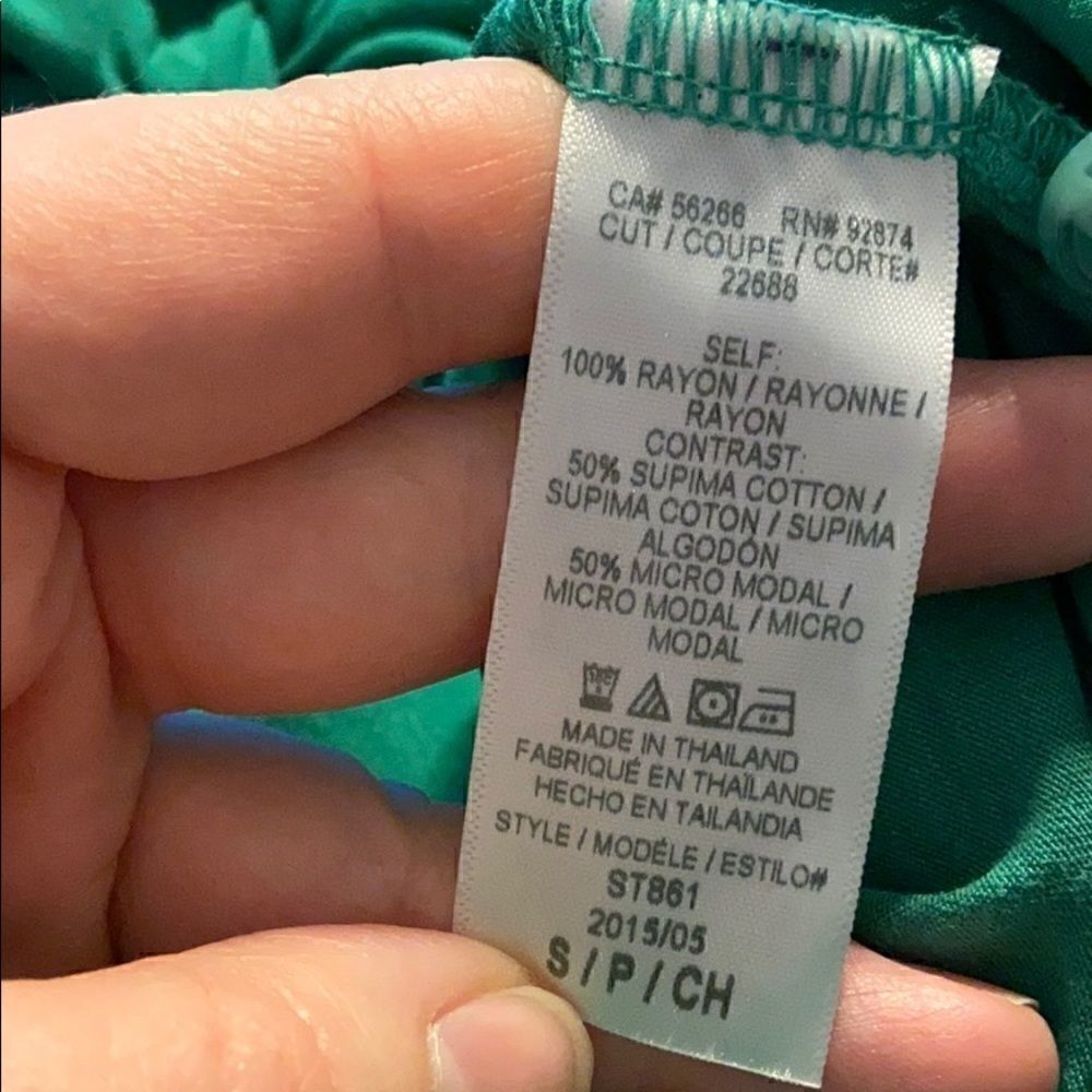 Splendid Kelly Green Tie Front Button Down Top Sm - Picture 5 of 5
